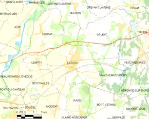 Poziția localității Lezoux