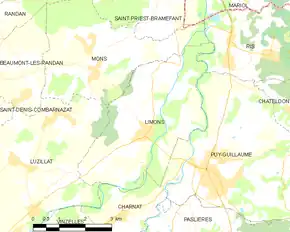 Poziția localității Limons