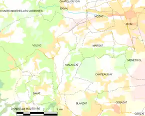 Poziția localității Malauzat