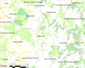 Poziția localității Manglieu