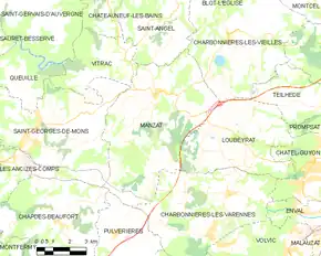 Poziția localității Manzat