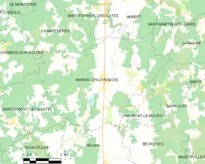 Poziția localității Marsac-en-Livradois