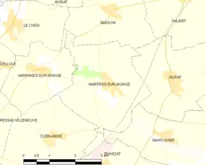 Poziția localității Martres-sur-Morge