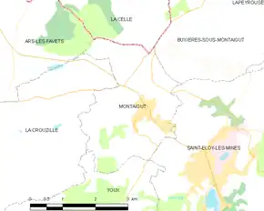 Poziția localității Montaigut