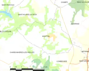Poziția localității Montcel