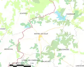 Poziția localității Montel-de-Gelat