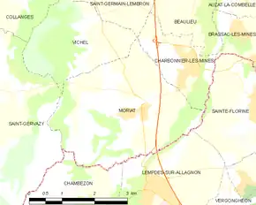 Poziția localității Moriat