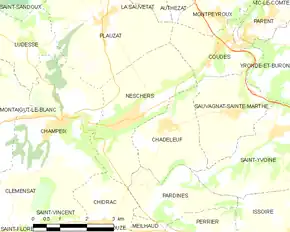 Poziția localității Neschers