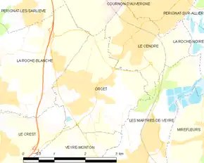 Poziția localității Orcet