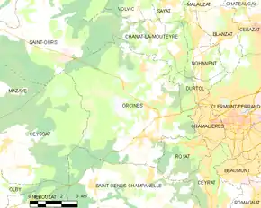 Poziția localității Orcines