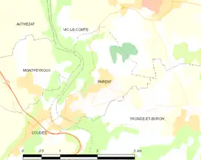 Poziția localității Parent
