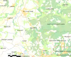 Poziția localității Paslières