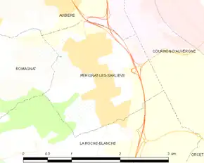 Poziția localității Pérignat-lès-Sarliève