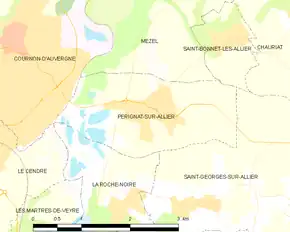 Poziția localității Pérignat-sur-Allier