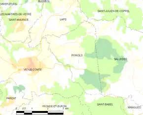 Poziția localității Pignols