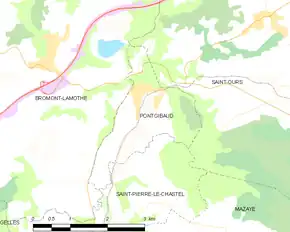 Poziția localității Pontgibaud