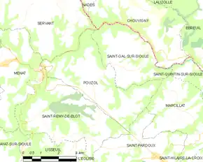 Poziția localității Pouzol