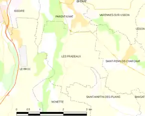 Poziția localității Les Pradeaux