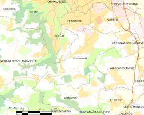 Poziția localității Romagnat