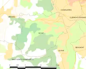 Poziția localității Royat