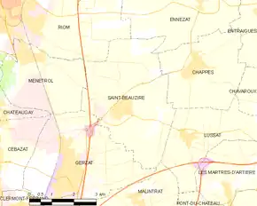 Poziția localității Saint-Beauzire