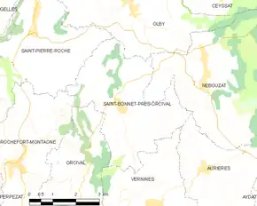Poziția localității Saint-Bonnet-près-Orcival