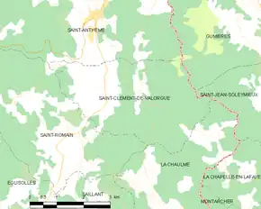 Poziția localității Saint-Clément-de-Valorgue