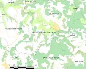 Poziția localității Saint-Gervais-sous-Meymont