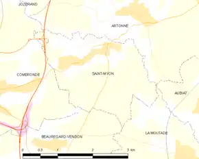 Poziția localității Saint-Myon