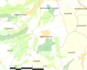 Poziția localității Saint-Sandoux