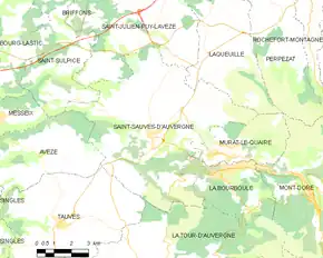 Poziția localității Saint-Sauves-d'Auvergne