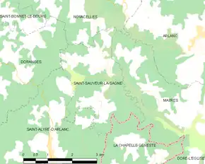 Poziția localității Saint-Sauveur-la-Sagne
