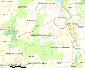 Poziția localității Saint-Sylvestre-Pragoulin