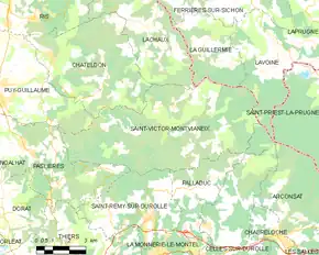 Poziția localității Saint-Victor-Montvianeix