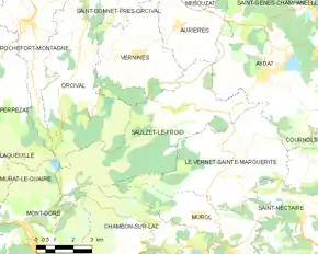 Poziția localității Saulzet-le-Froid