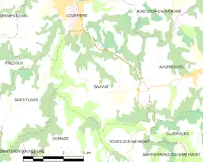 Poziția localității Sauviat