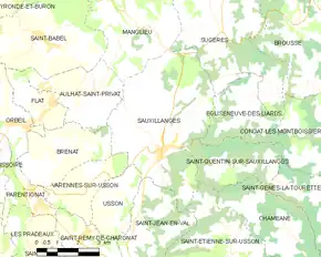 Poziția localității Sauxillanges