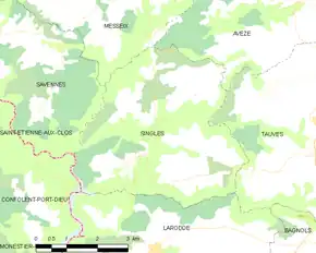 Poziția localității Singles