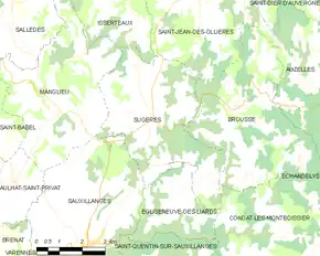 Poziția localității Sugères