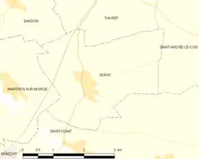 Poziția localității Surat