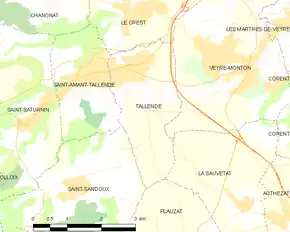 Poziția localității Tallende