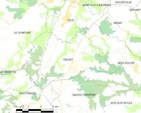Poziția localității Teilhet