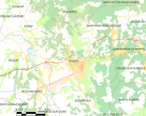 Poziția localității Thiers