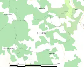 Poziția localității Thiolières