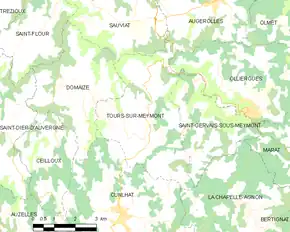 Poziția localității Tours-sur-Meymont