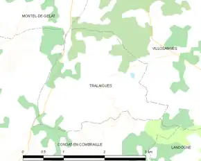 Poziția localității Tralaigues