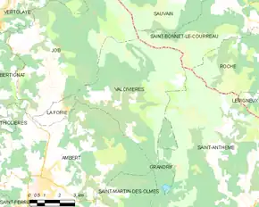 Poziția localității Valcivières