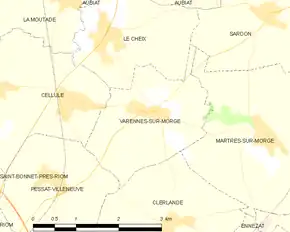 Poziția localității Varennes-sur-Morge