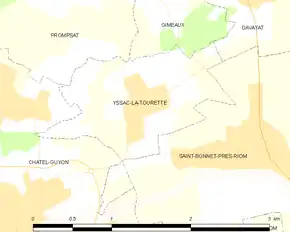 Poziția localității Yssac-la-Tourette