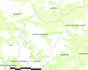 Poziția localității Ainhice-Mongelos